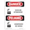 Signmission Safety Sign, OSHA Danger, 10" Height, Rigid Plastic, Sodium Hydroxide Bilingual Spanish OS-DS-P-710-VS-1576 - alternate 1